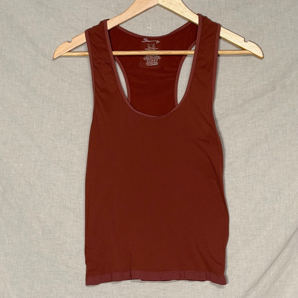 Free People Intimately Mahogany Brown Racerback Breathable Tank M/L